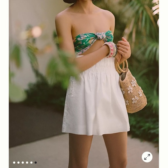 Anthropologie Maeve White Paperbag Skort - Picture 6 of 16